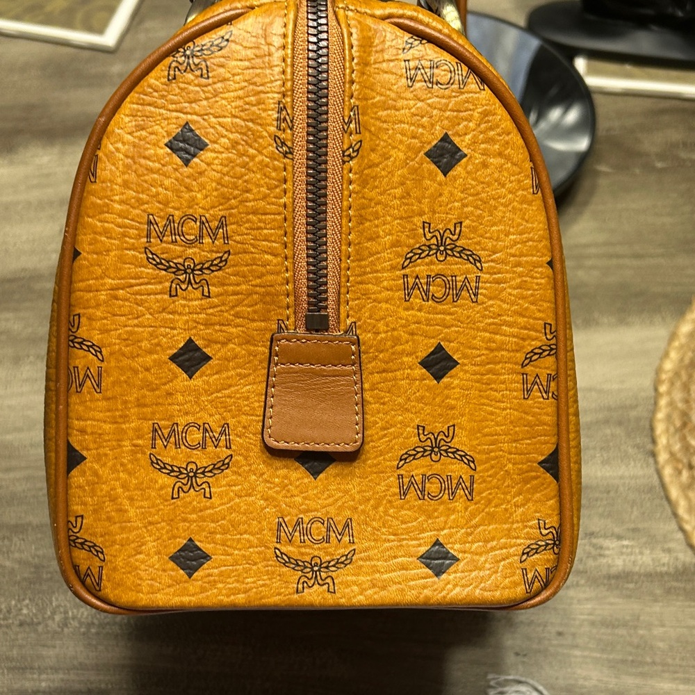 175. MCM Cognac Boston  Bag - Picture 4 of 16